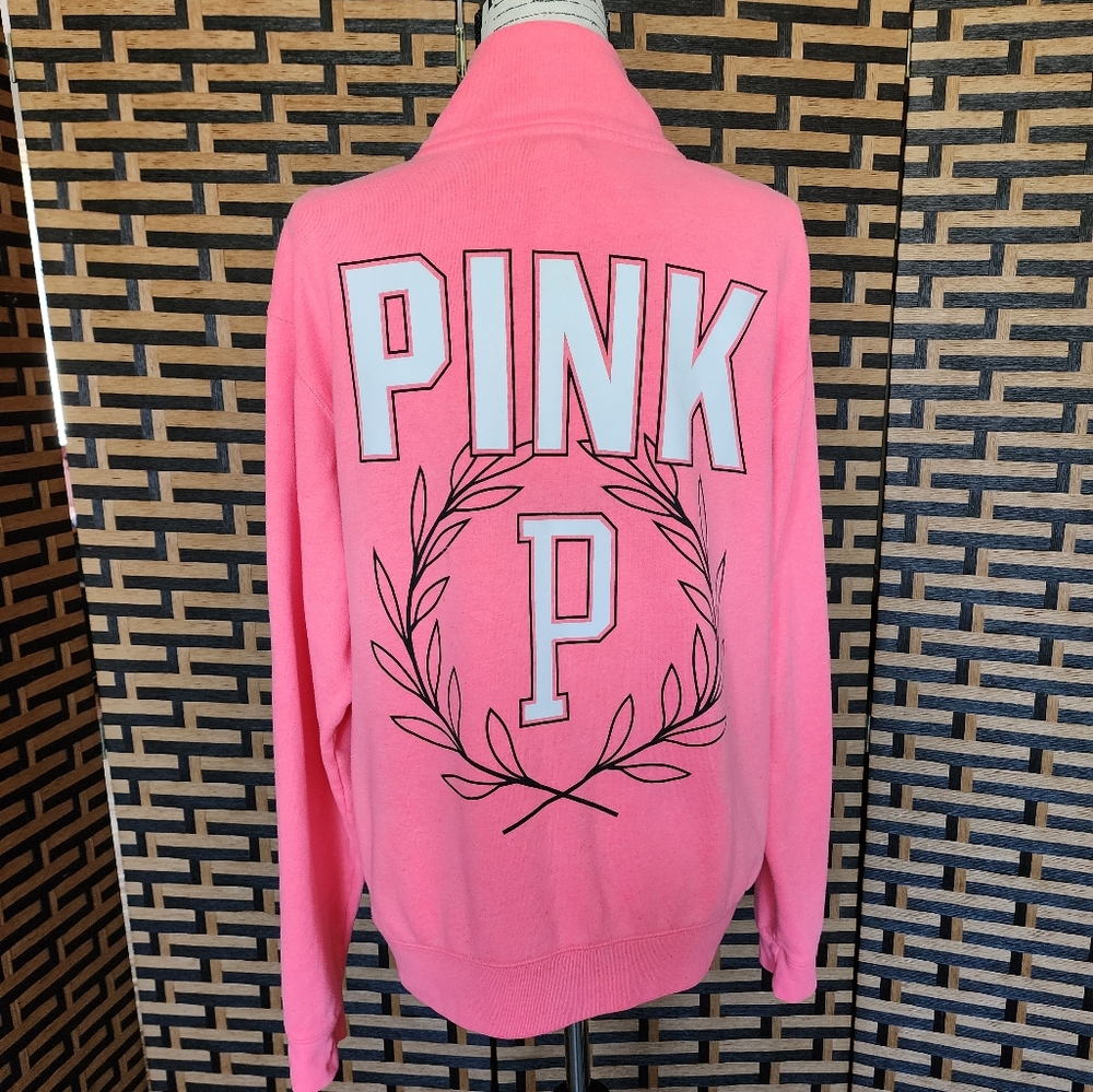 VS PINK Vintage Half Zip Baggy Sweztshirt Sz: M - Picture 2 of 6